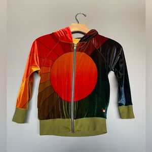 Kids Aviator Nation Velvet Rainbow Sunburst Hoodie.